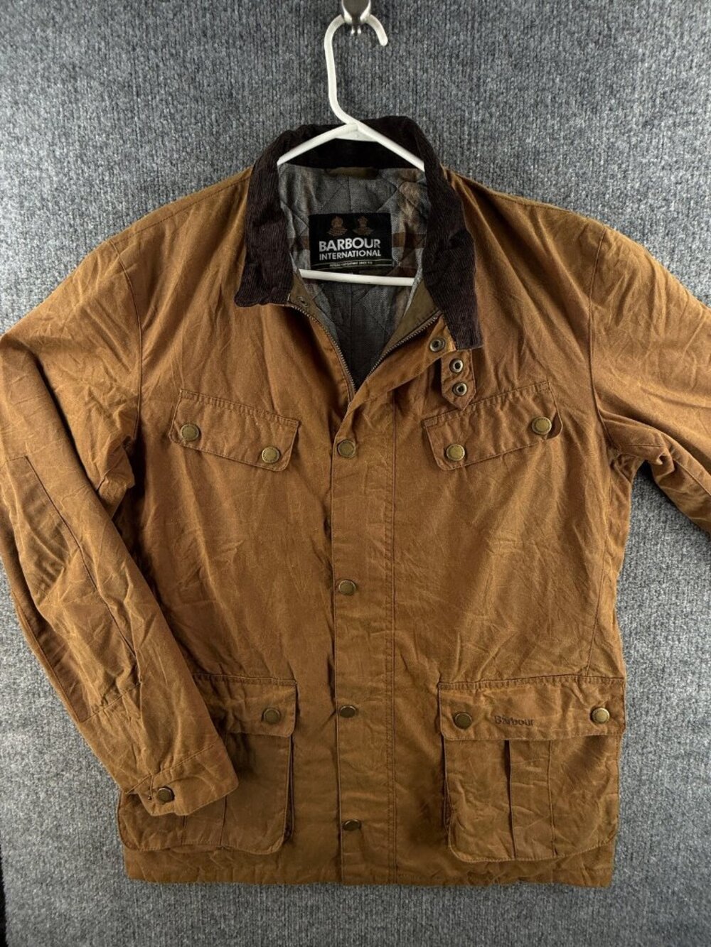 Barbour Retail Duke Waxed Jacket Canvas Brown International XL Snap Wax Outdoor